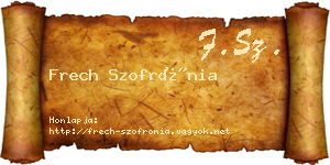 Frech Szofrónia névjegykártya
